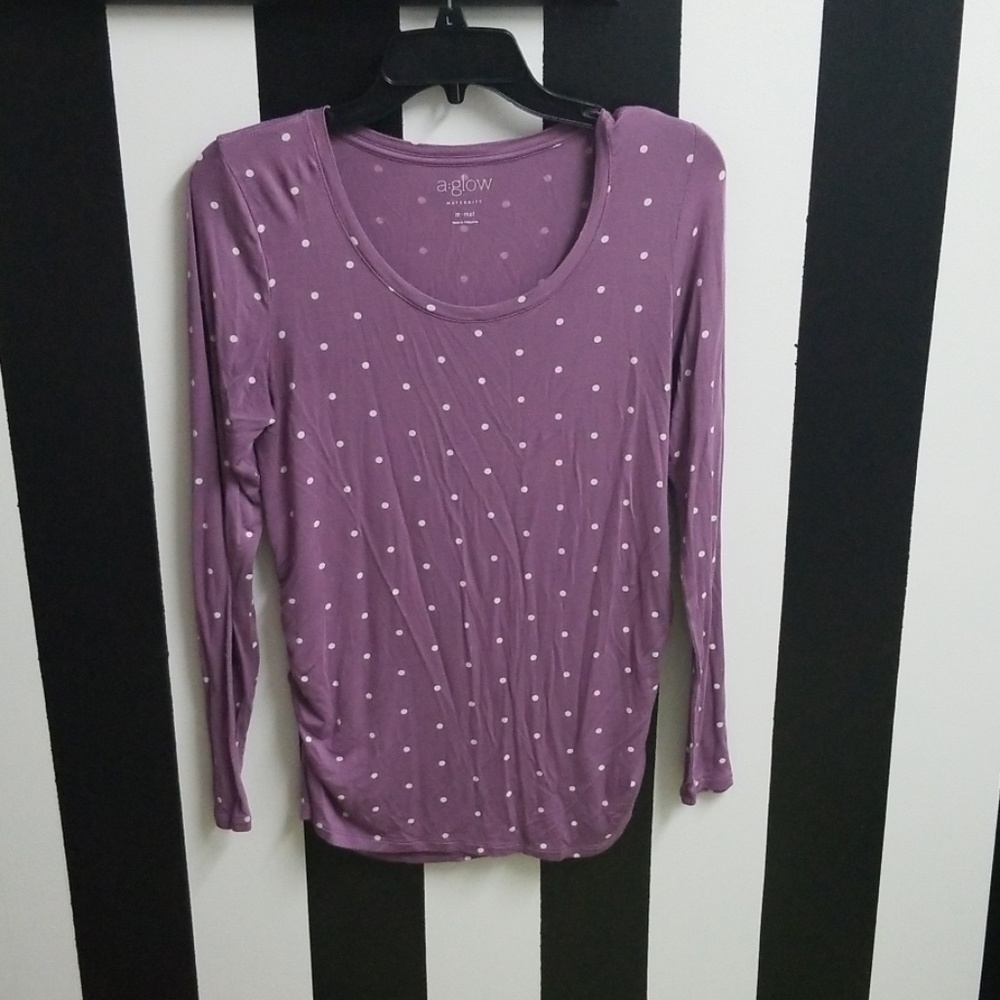 A:glow Maternity Polka Dot Medium Shirt♡